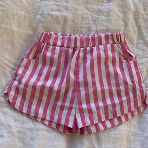 Doe a Dear Pink and White Striped Shorts (size 3)